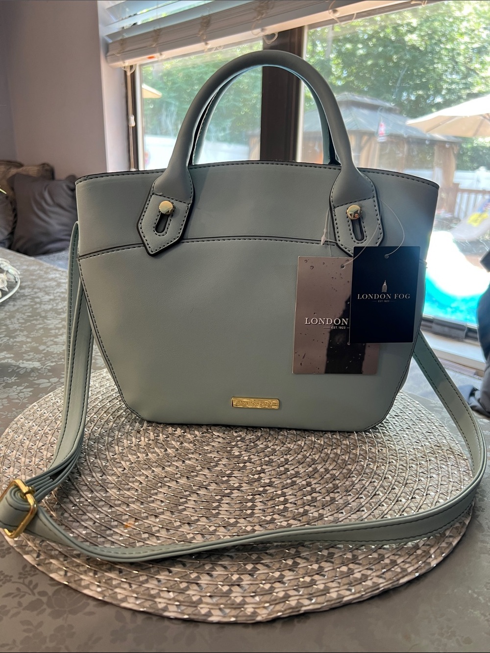 London Fog Mist Green/blue Crossbody Tote